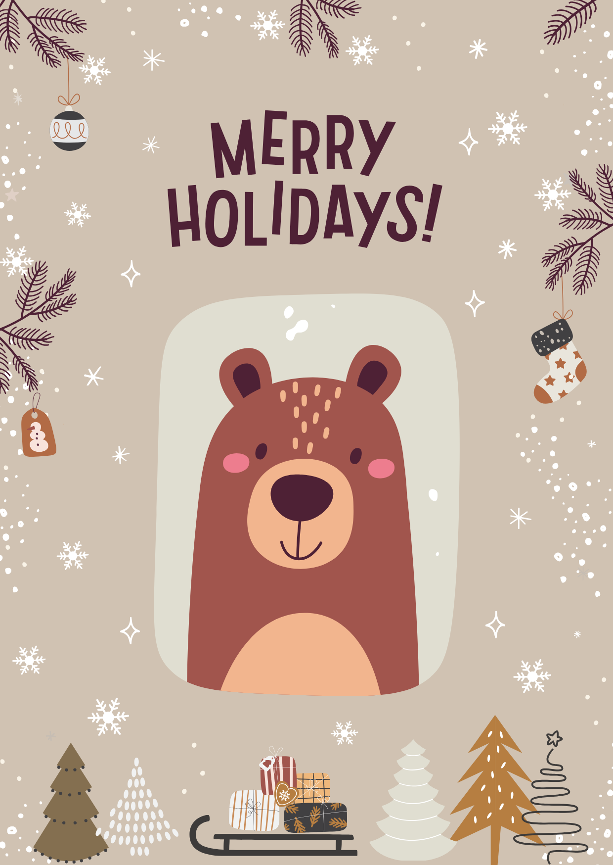 Merry Holidays Bear