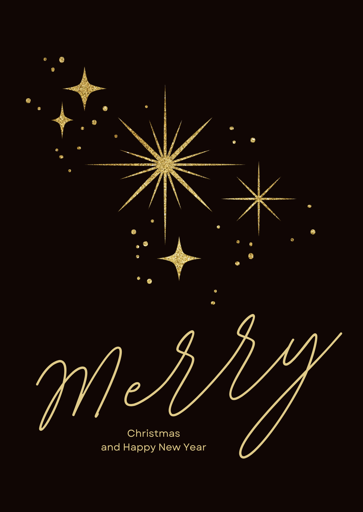 Merry Christmas Black & Gold