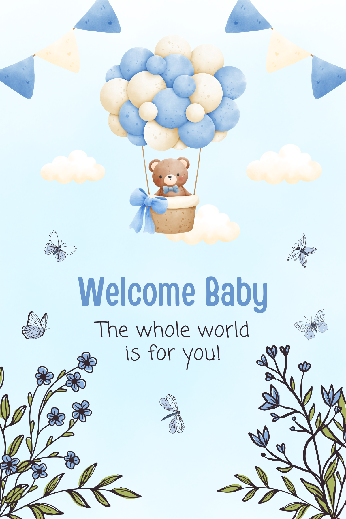 Welcome Baby Hot Air Balloon