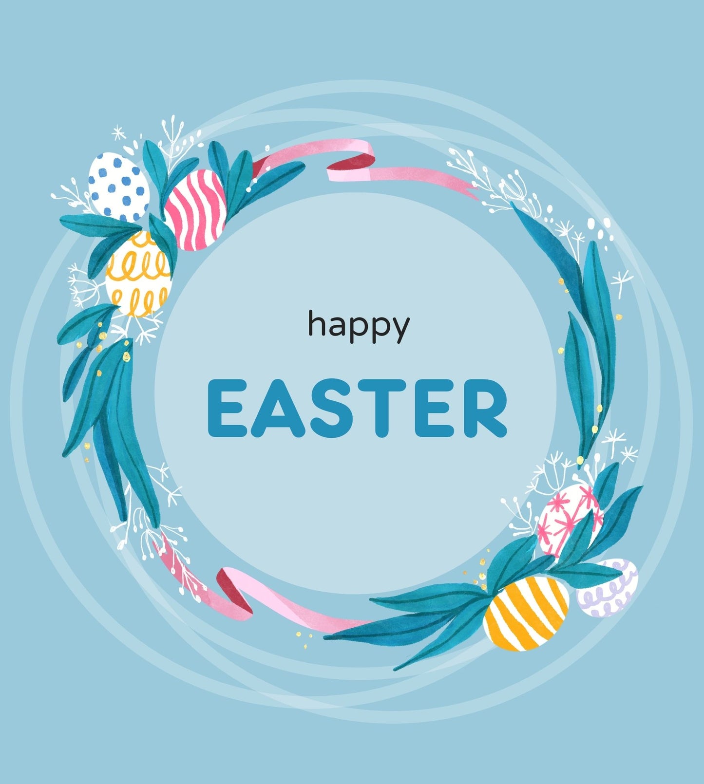 Blue Easter Wreath
