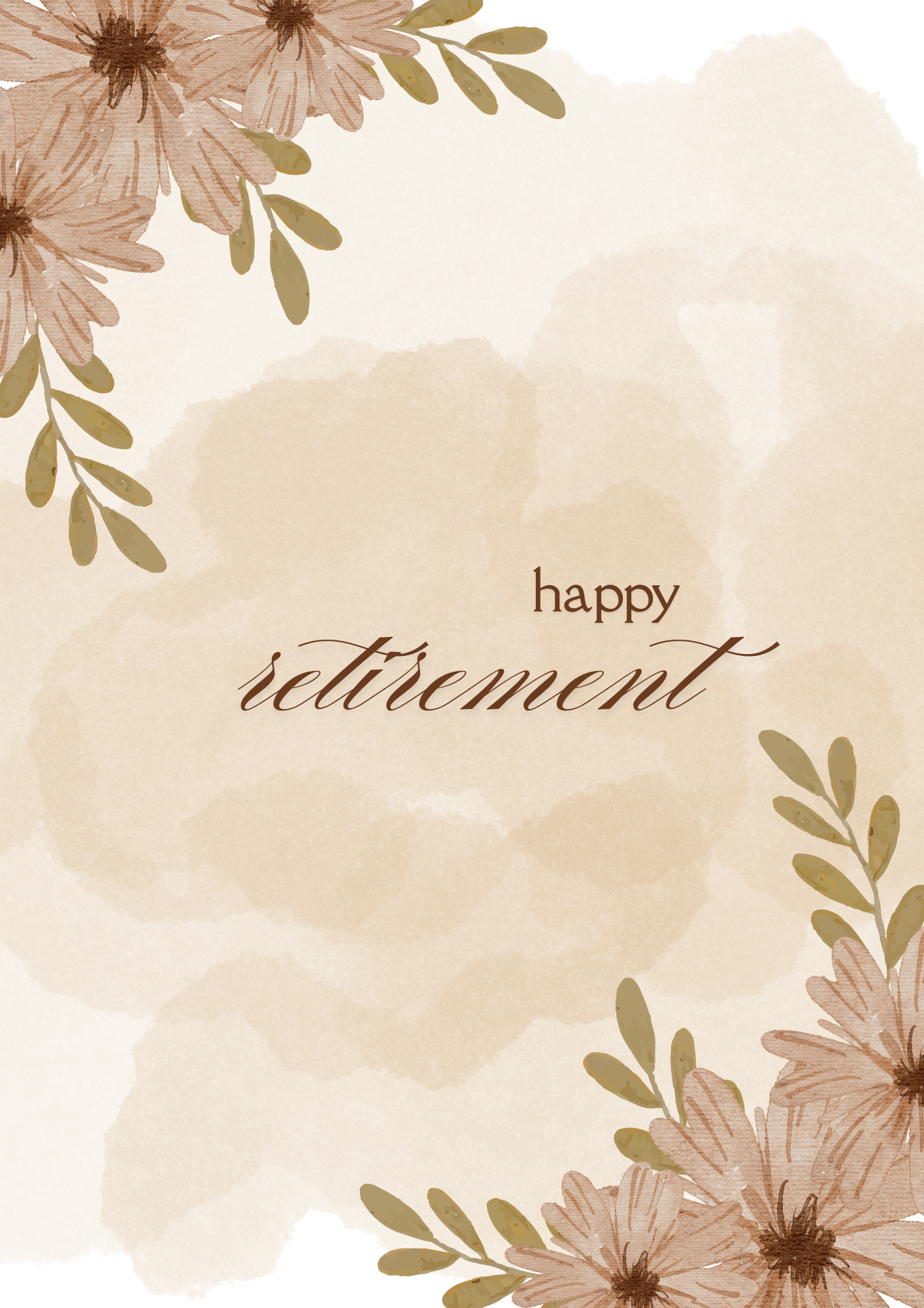 Watercolour Happy Retirement