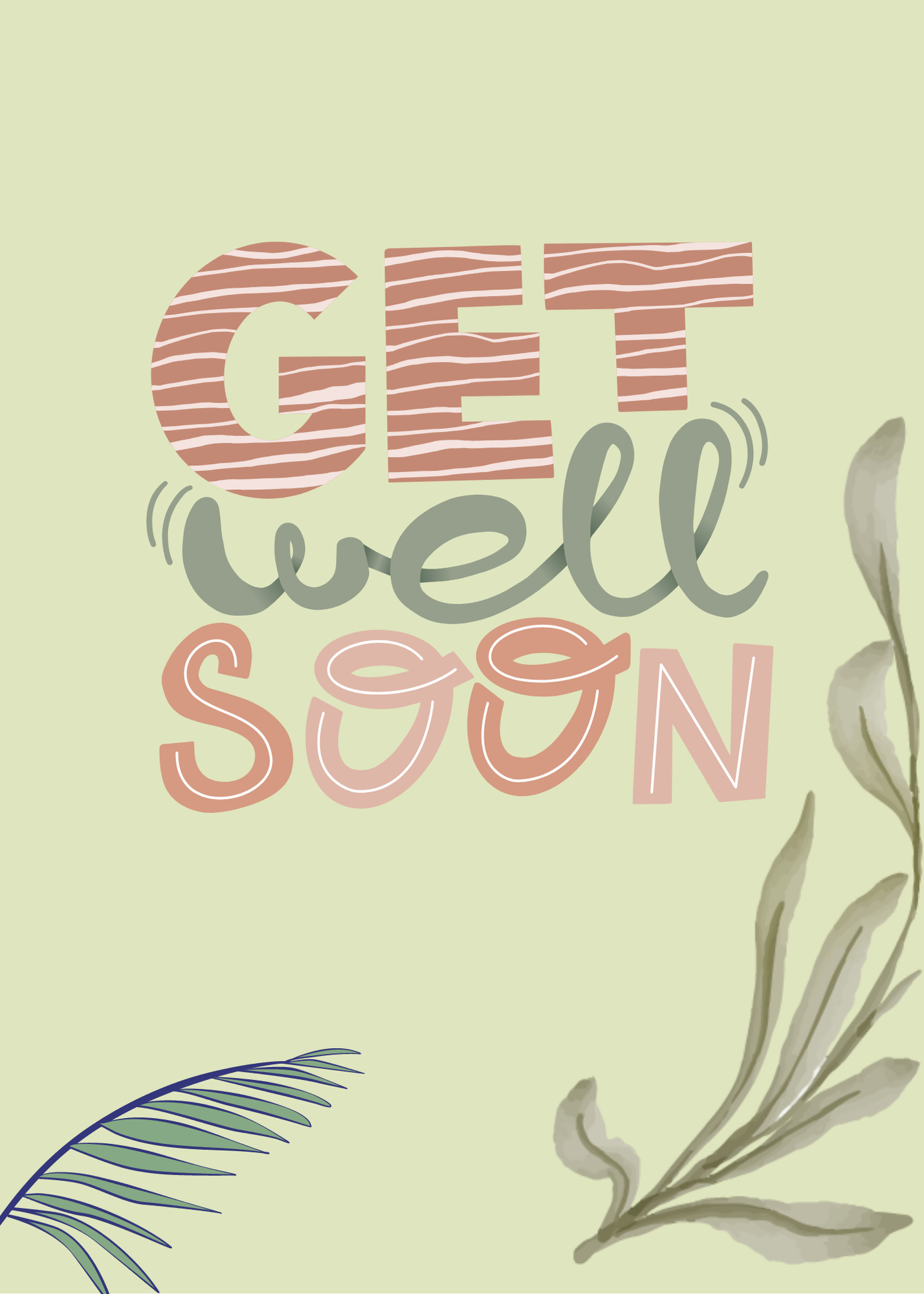 Green & Pink Get Well Soon