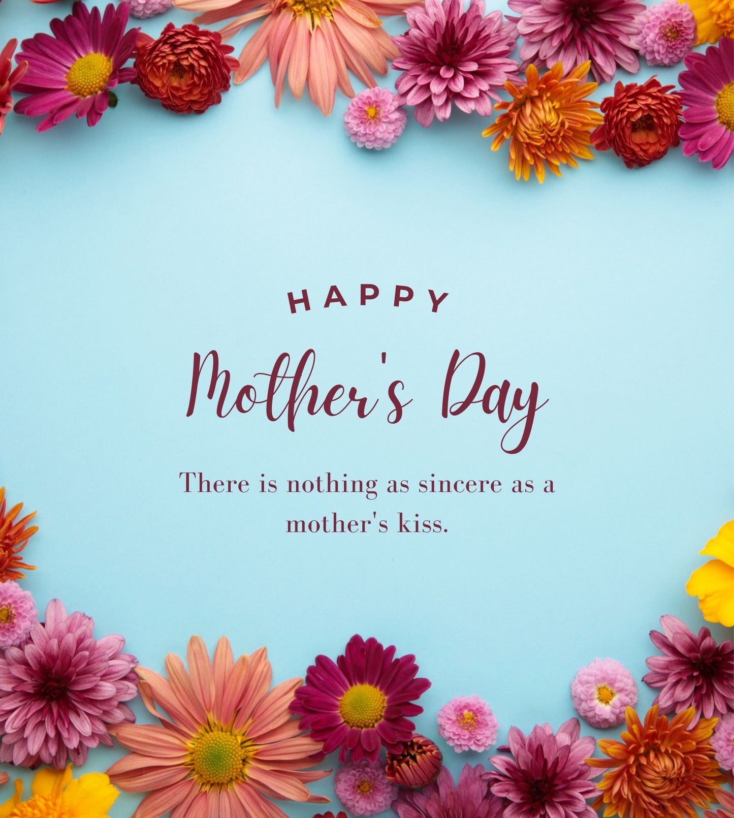 Blue Floral Colourful Mom