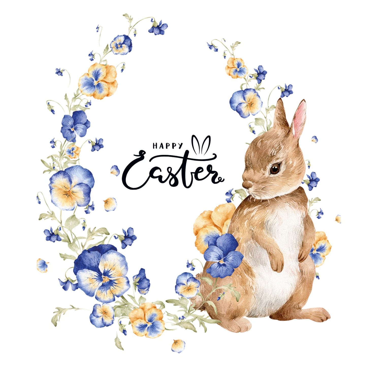 Pastel Blue & Brown Watercolour