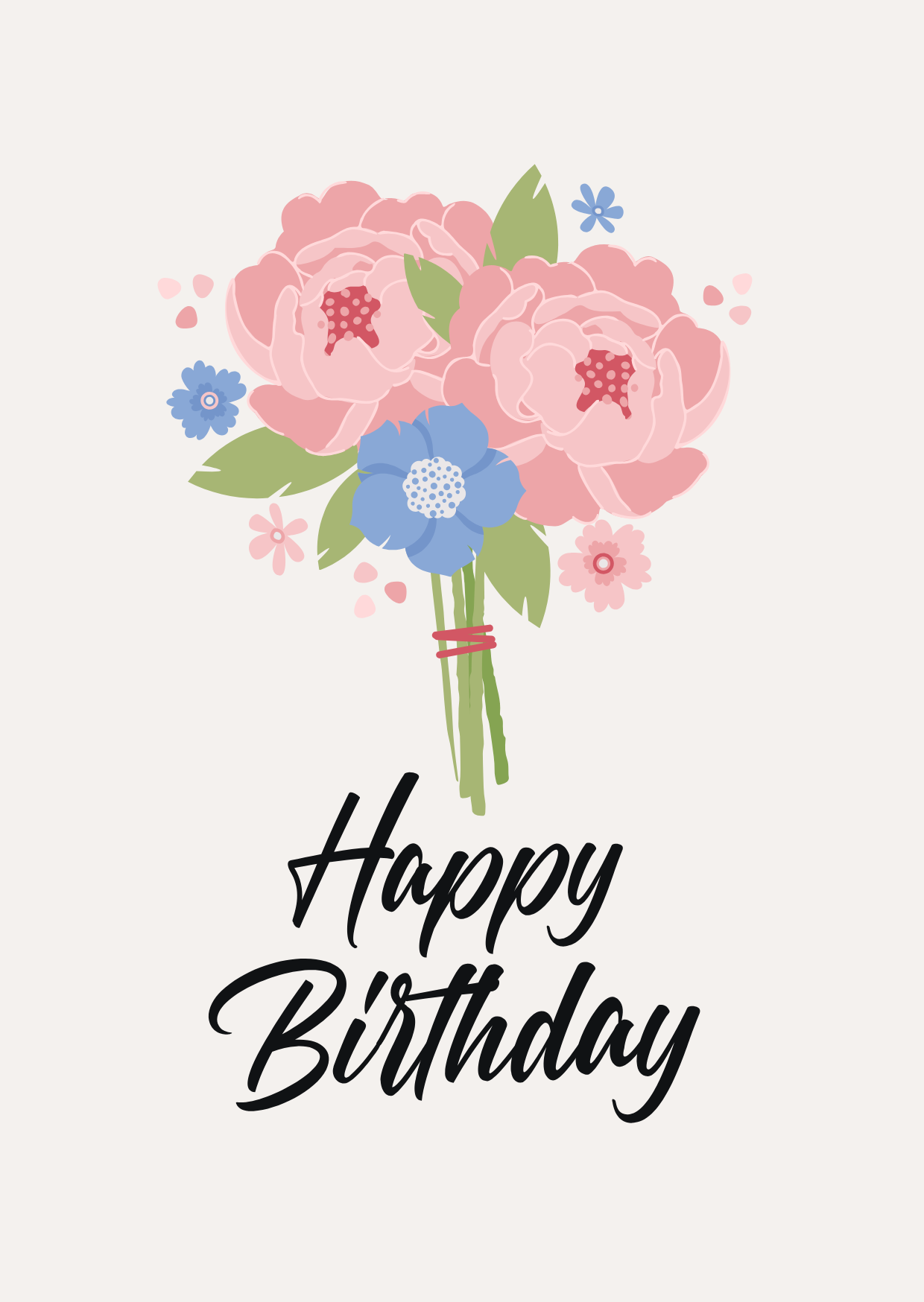 Pink & Blue Floral Birthday