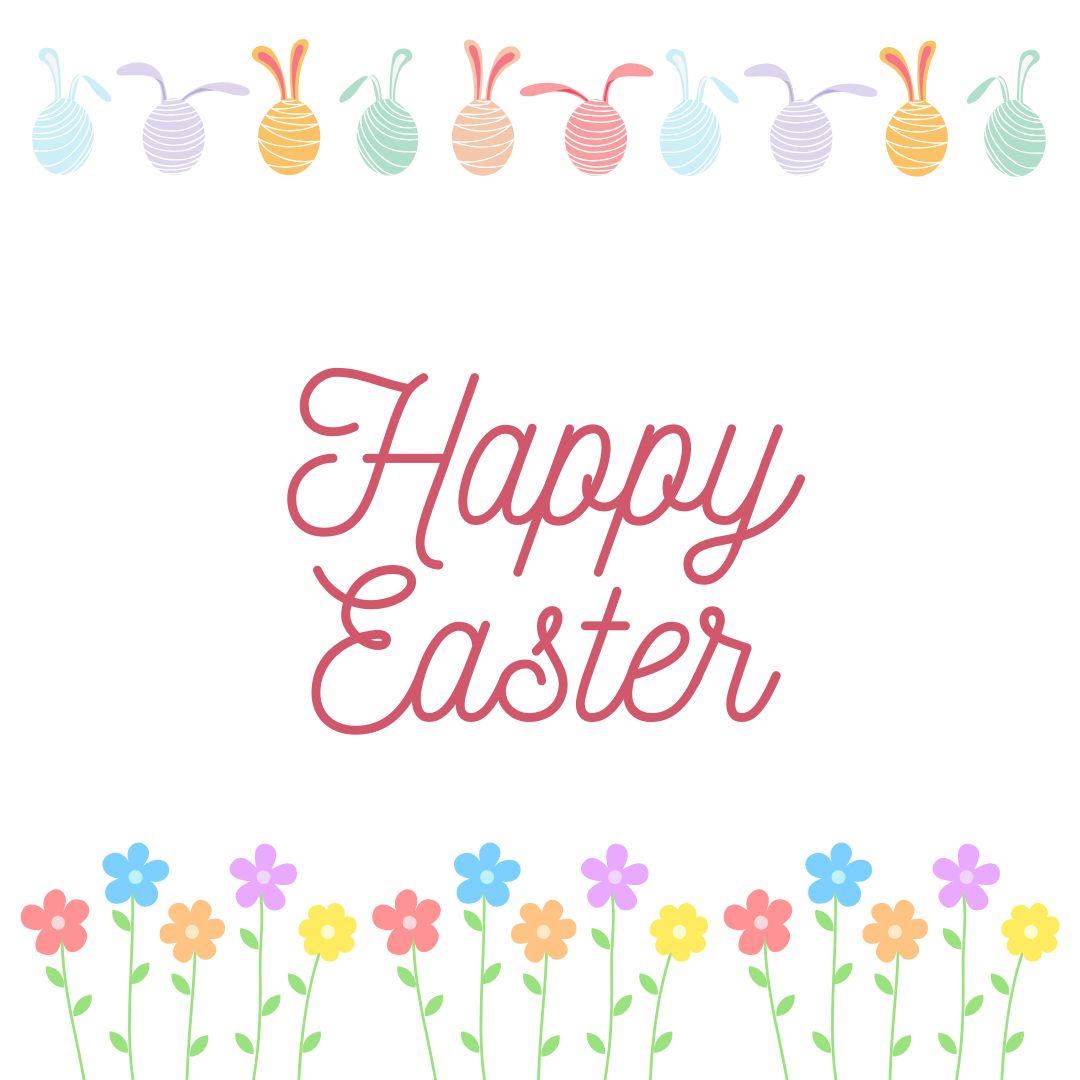 Easter Florals & Eggs Border