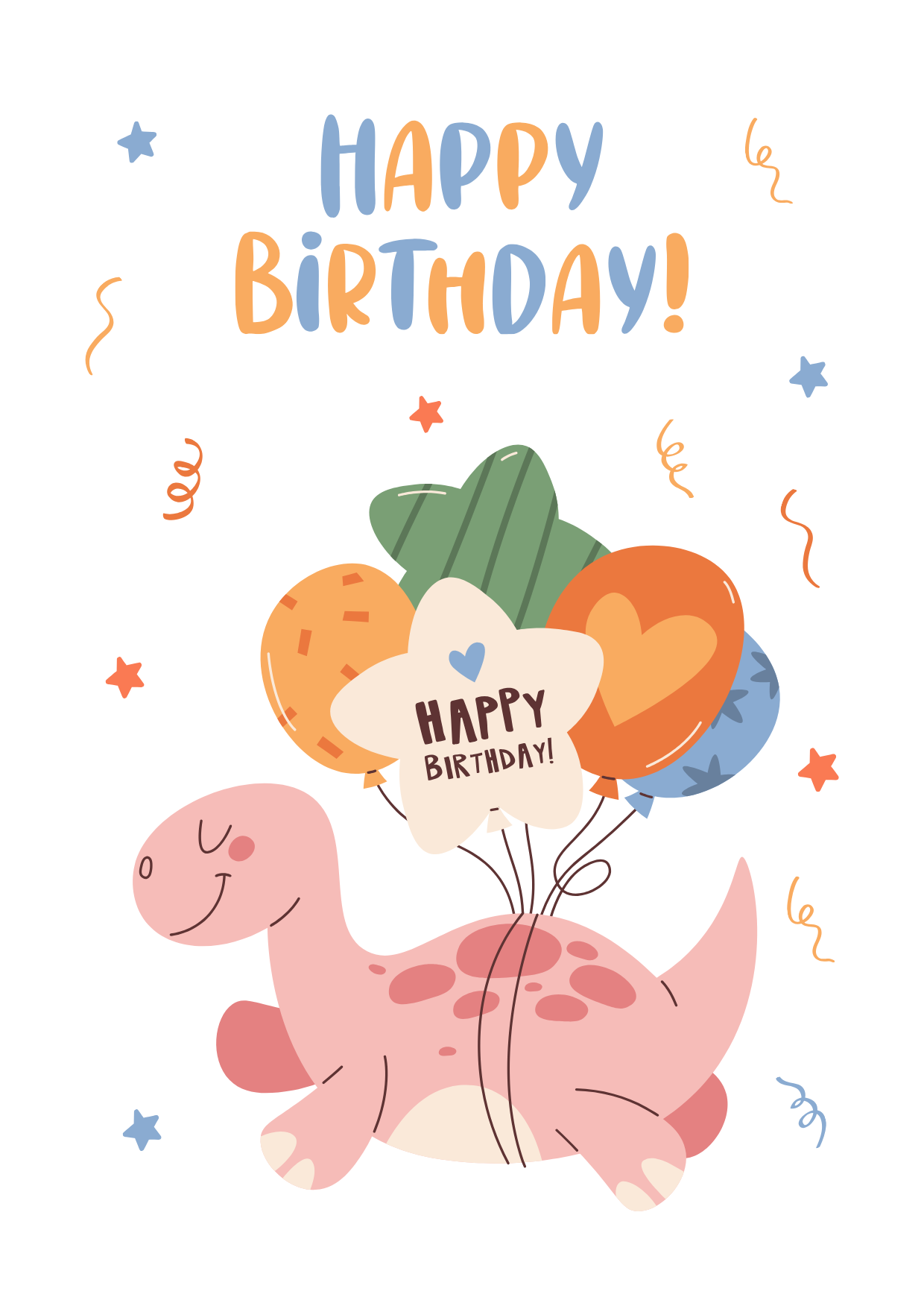 Cute Birthday Dinosaur