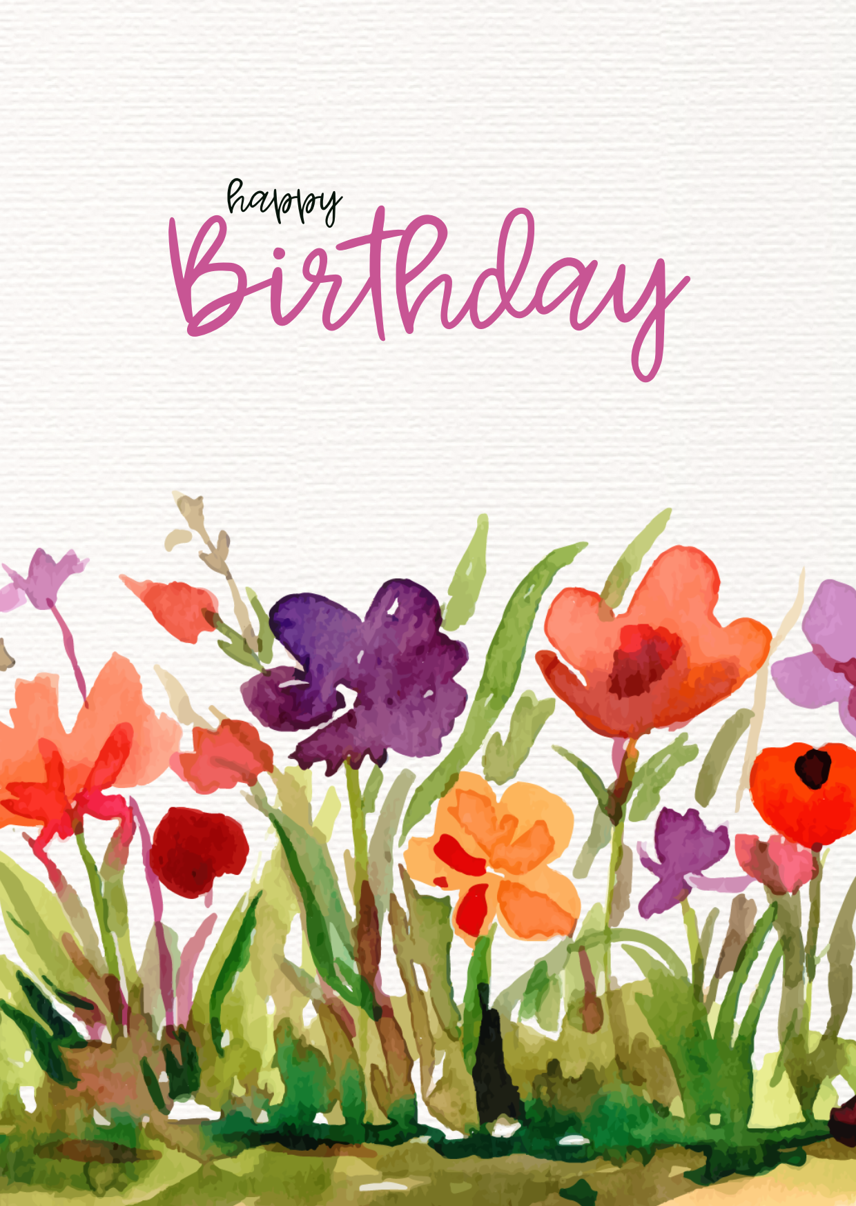 Watercolour Birthday Florals