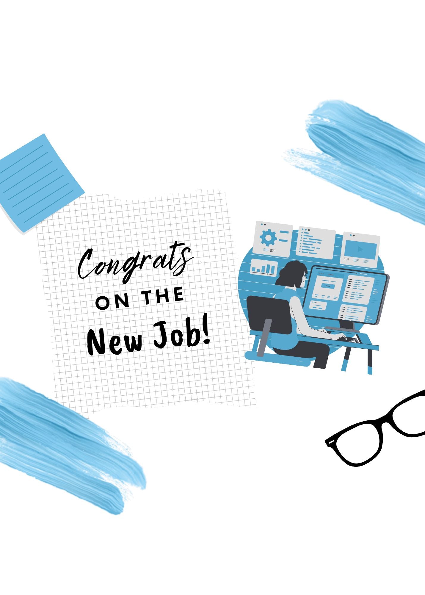 New Job Blue & White