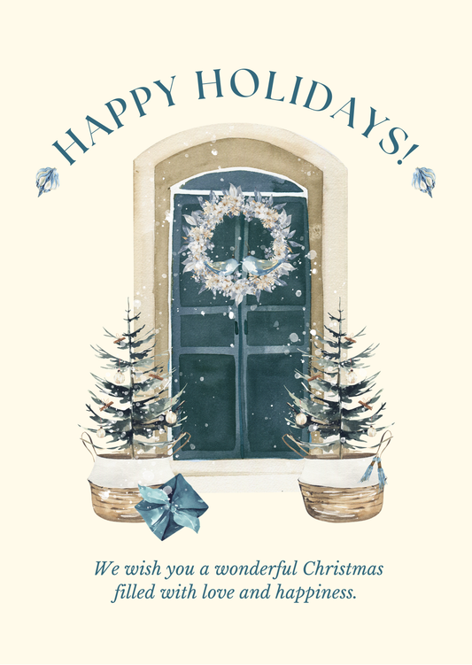 Happy Holidays Blue