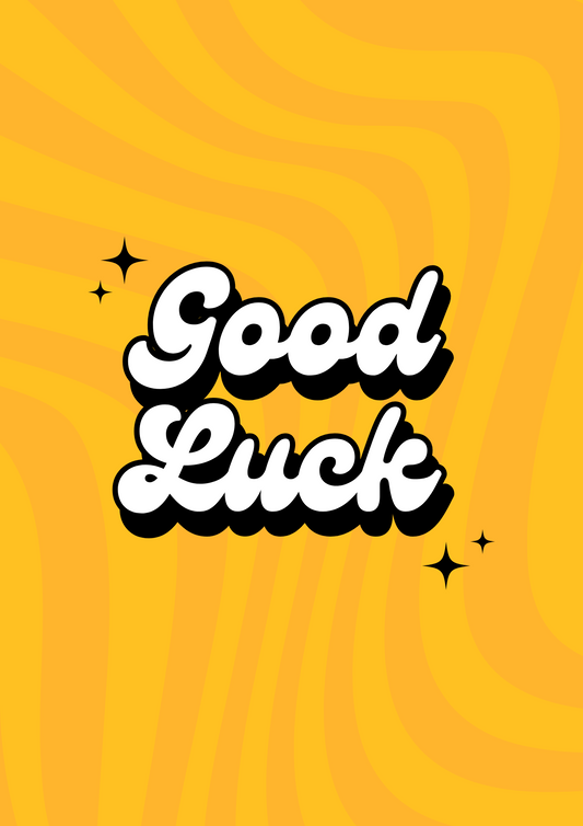 Good Luck Retro Good Luck – Cake Card