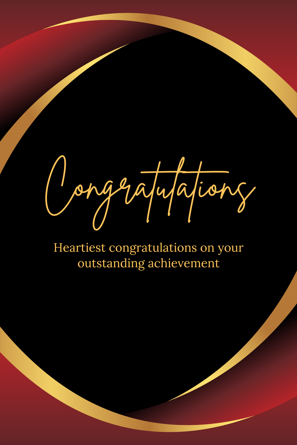 Gold & Red Congratulations – Cake Card