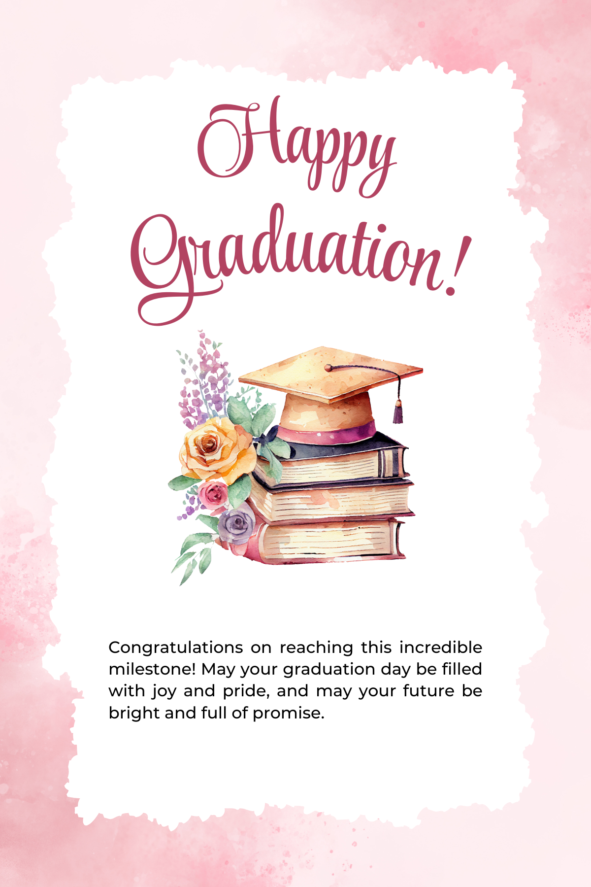 Happy Graduation Book Happy Graduation Bookstack – Cake Card