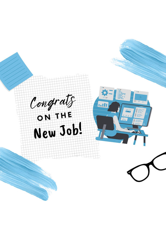 New Job Blue & White